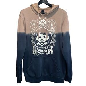 Disney Pixar Coco Hoodie Pullover Mens M‎ Graphic Print Dip Dye